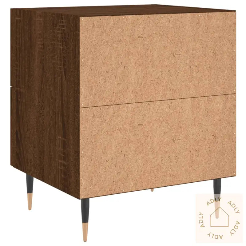 Nattbord 2 Stk Brun Eik 40X35X47,5 Cm Konstruert Tre