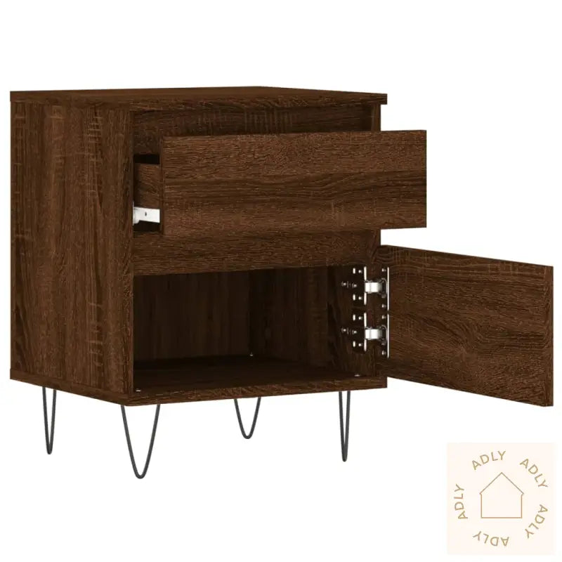 Nattbord 2 Stk Brun Eik 40X35X50 Cm Konstruert Tre