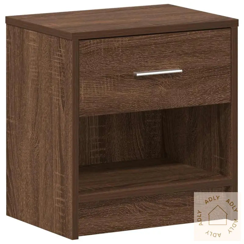 Nattbord 2 Stk Med Skuff Brun Eik 39X28X41 Cm