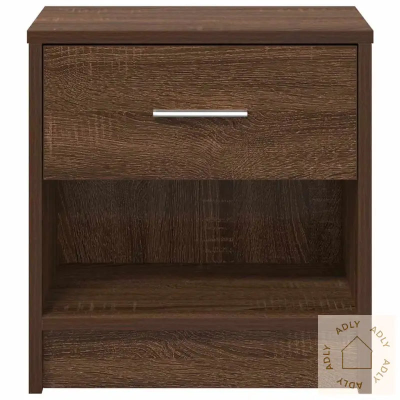 Nattbord 2 Stk Med Skuff Brun Eik 39X28X41 Cm