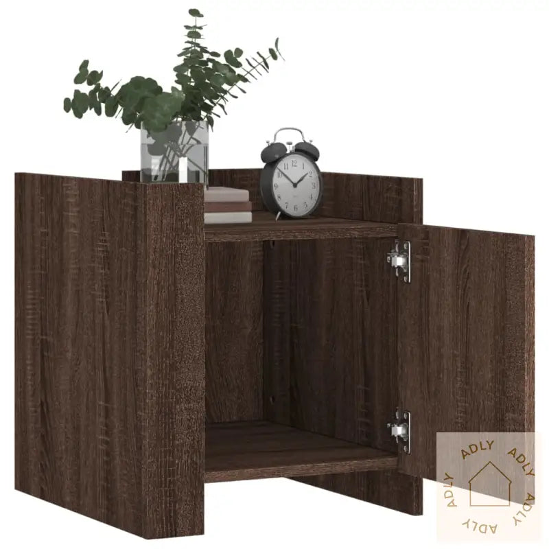 Nattbord Brun Eik 45X50X50 Cm Konstruert Tre