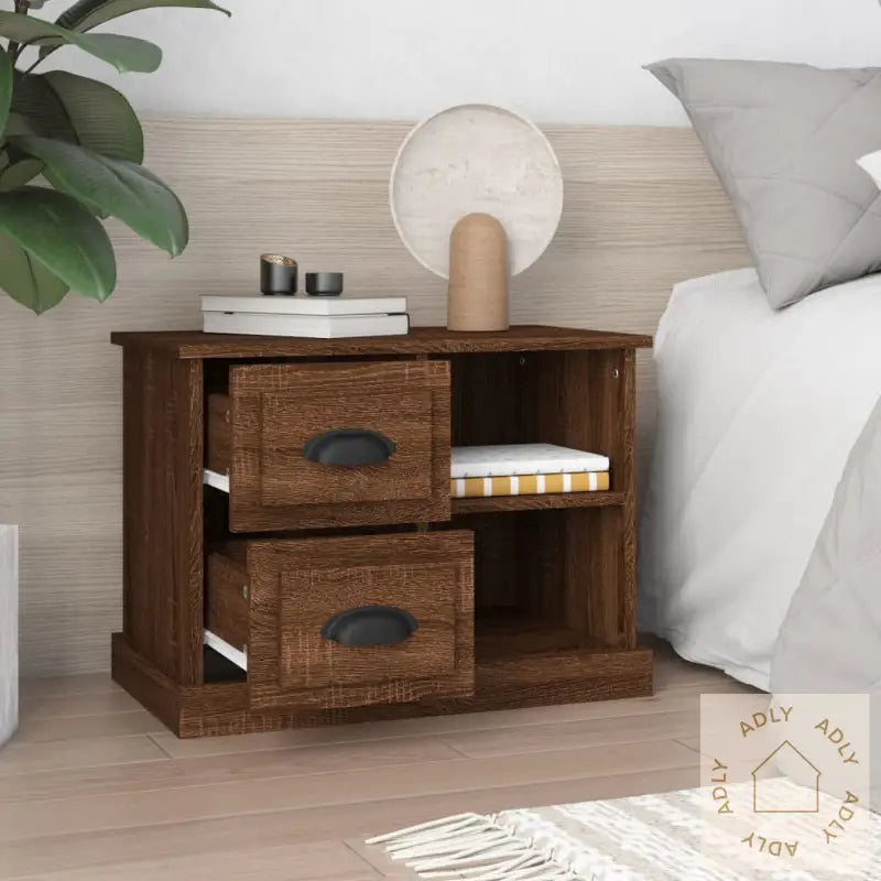 Nattbord Brun Eik 60X35,5X45 Cm