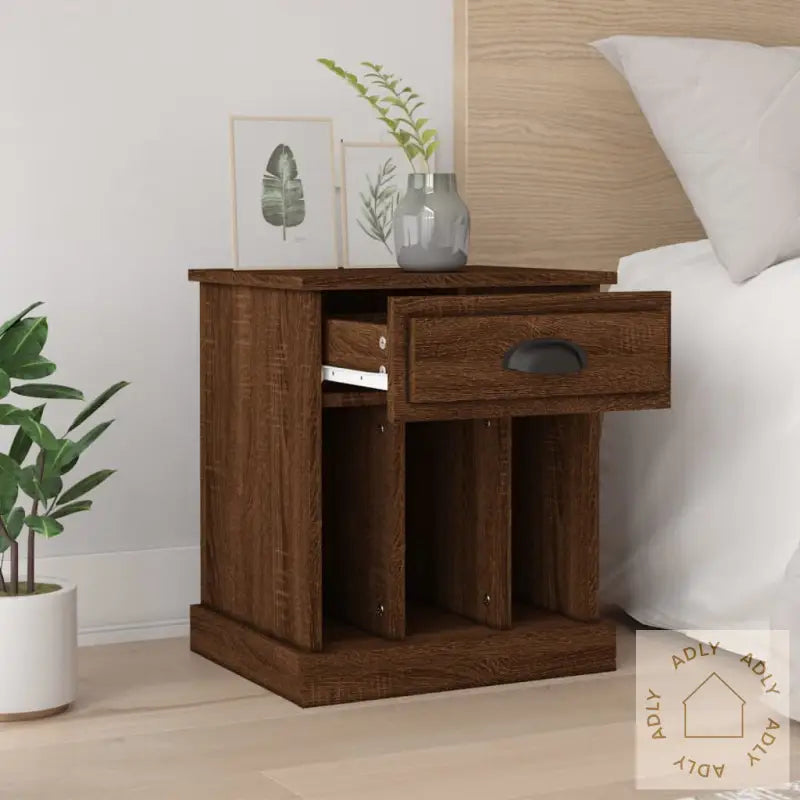 Nattbord 2 Stk Brun Eik 43X36X50 Cm