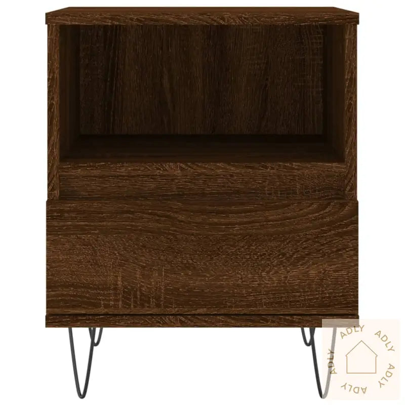 Nattbord Brun Eik 40X35X50 Cm Konstruert Tre