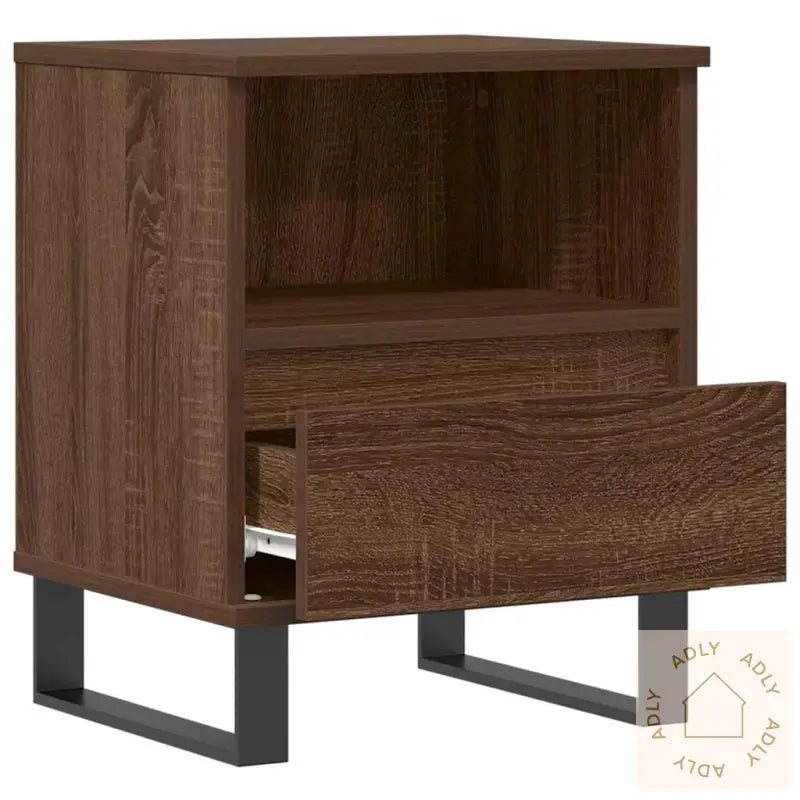 Nattbord 2 Stk Brun Eik 40X35X50 Cm Konstruert Tre