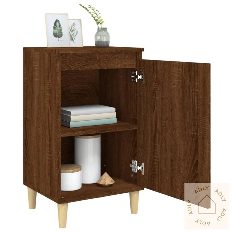 Nattbord 2 Stk Brun Eik 40X35X70 Cm Konstruert Tre