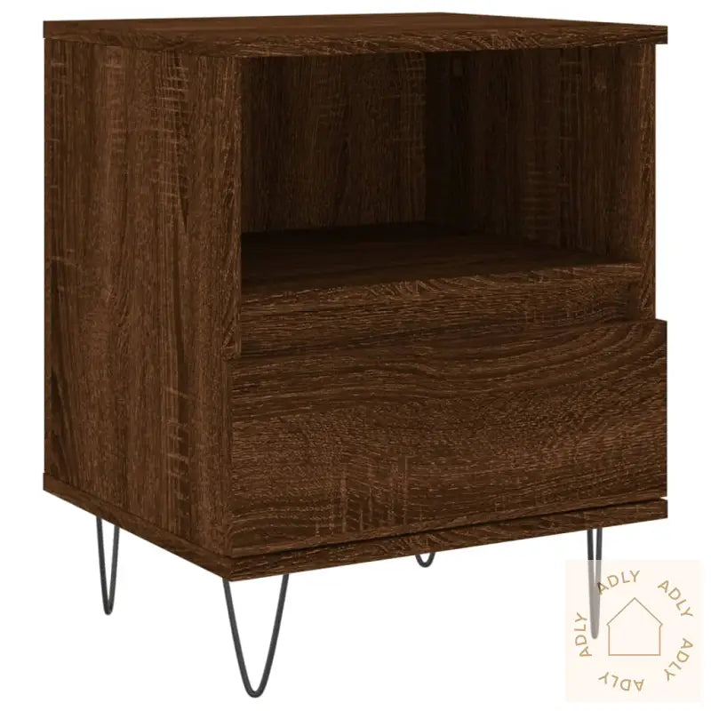 Nattbord Brun Eik 40X35X50 Cm Konstruert Tre