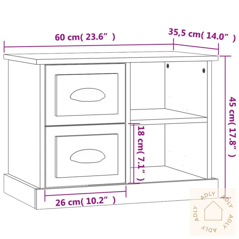Nattbord Brun Eik 60X35,5X45 Cm