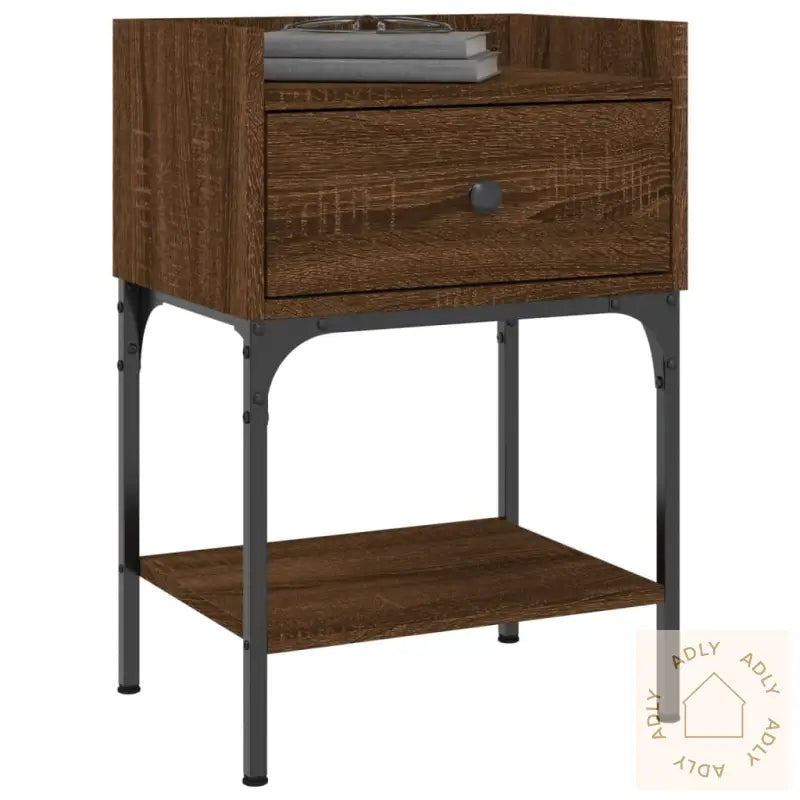 Nattbord 2 Stk Brun Eik 40,5X31X60 Cm Konstruert Tre