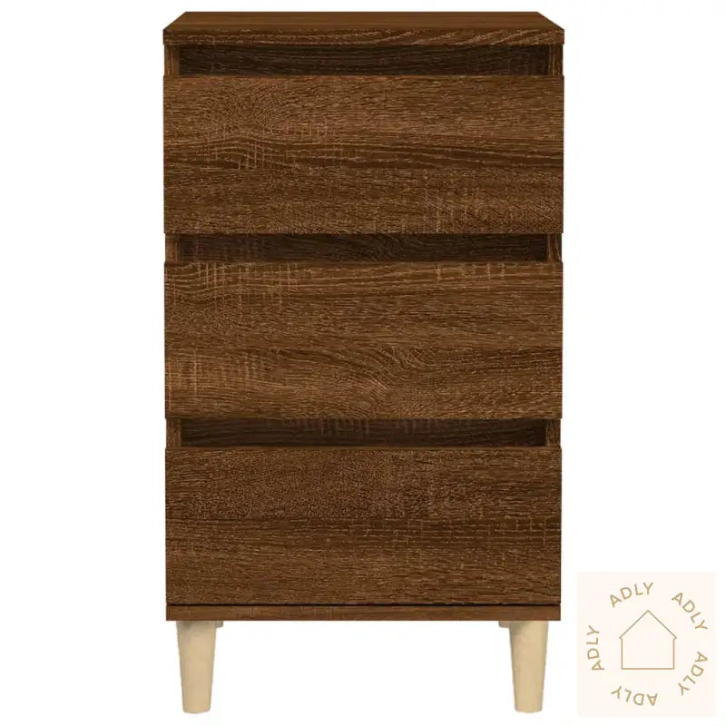 Nattbord Brun Eik 40X35X70 Cm Konstruert Tre