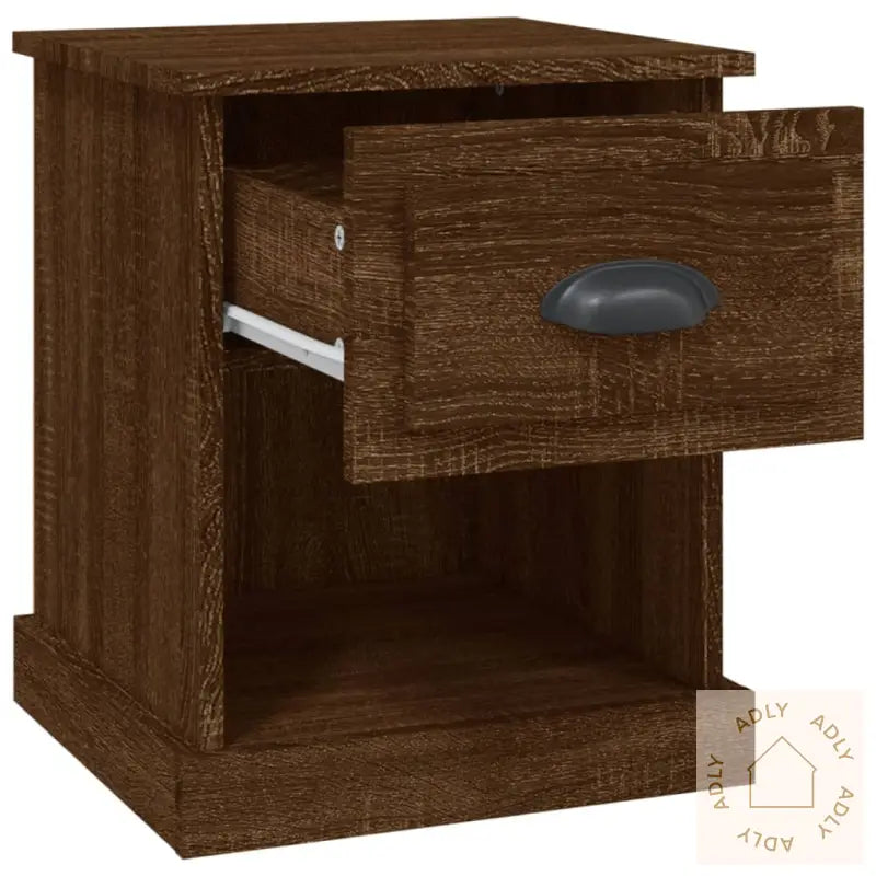 Nattbord Brun Eik 39X39X47,5 Cm Konstruert Tre