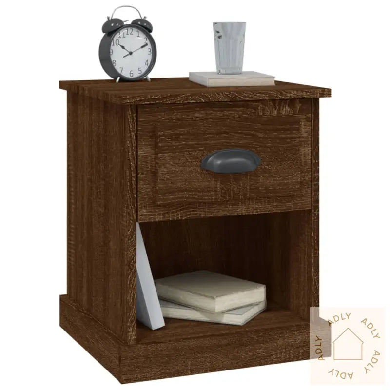 Nattbord Brun Eik 39X39X47,5 Cm Konstruert Tre