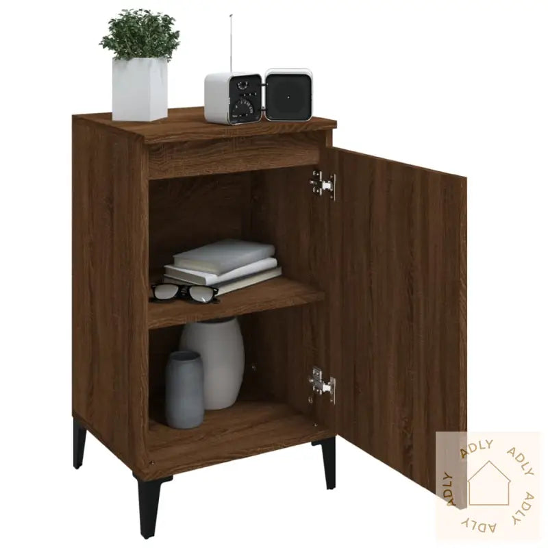 Nattbord 2 Stk Brun Eik 40X35X70 Cm Konstruert Tre