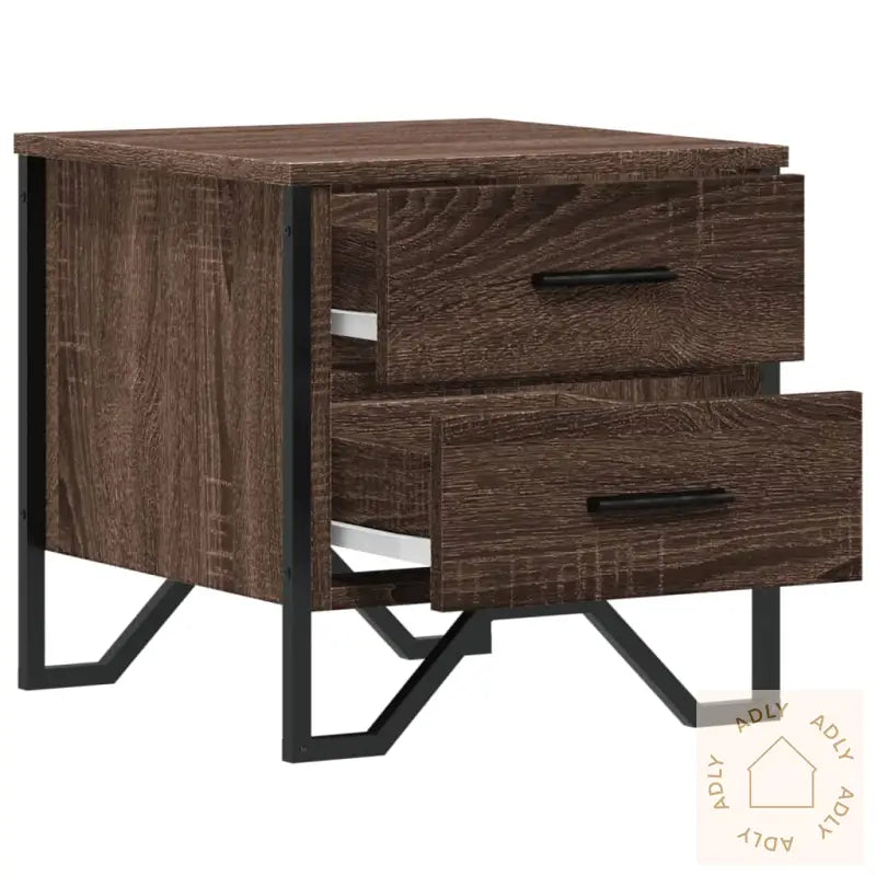 Nattbord 2 Stk Brun Eik 40X41X40 Cm Konstruert Tre