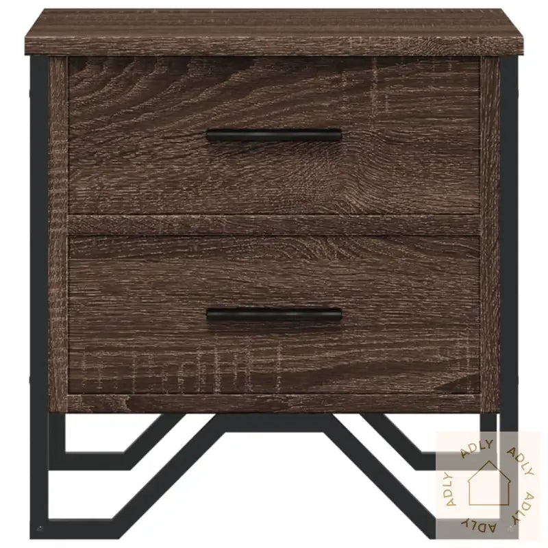 Nattbord 2 Stk Brun Eik 40X41X40 Cm Konstruert Tre