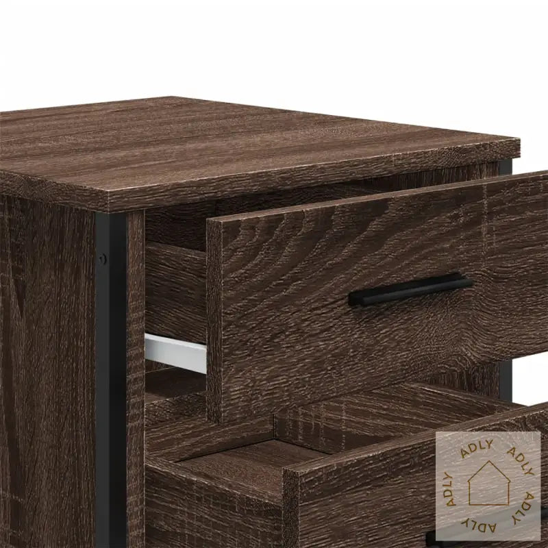 Nattbord 2 Stk Brun Eik 40X41X40 Cm Konstruert Tre