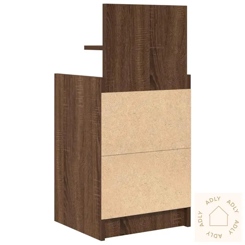 Nattskap Med 2 Skuffer 2 Stk Brun Eik 38X34X80 Cm