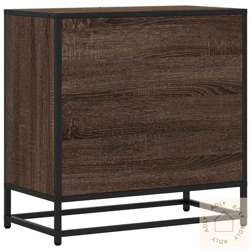 Nattbord Brun Eik 60X31X60 Cm Konstruert Tre Og Metall