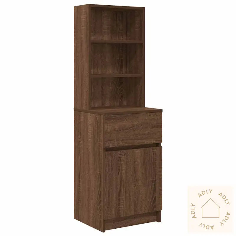Nattbord Brun Eik 39X35X125 Cm Konstruert Tre