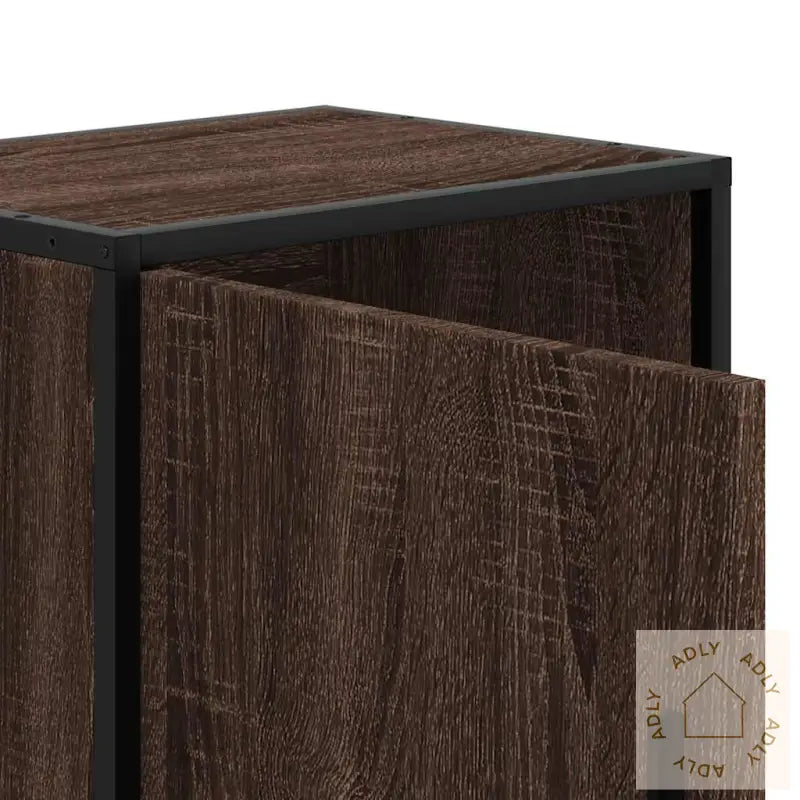 Nattbord Brun Eik 40X31X50 Cm Konstruert Tre Og Metall