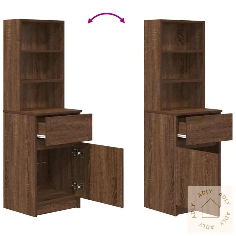 Nattbord Brun Eik 39X35X125 Cm Konstruert Tre
