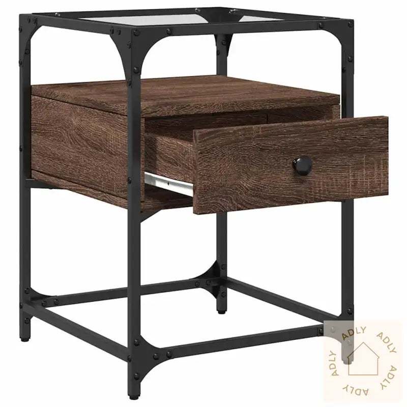 Nattbord 2 Stk Brun Eik 40X40X55 Cm Konstruert Tre