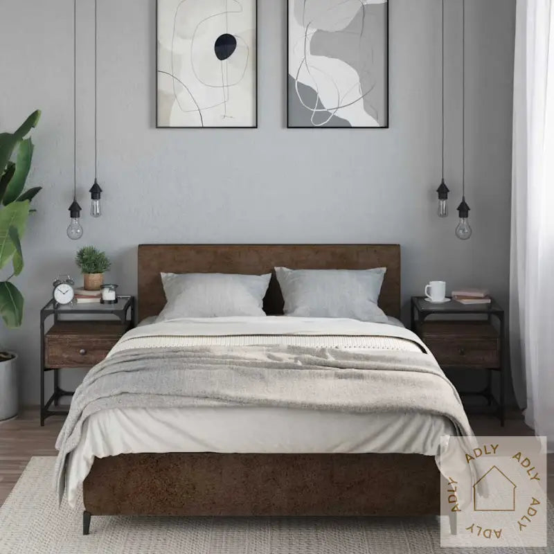Nattbord 2 Stk Brun Eik 40X40X55 Cm Konstruert Tre