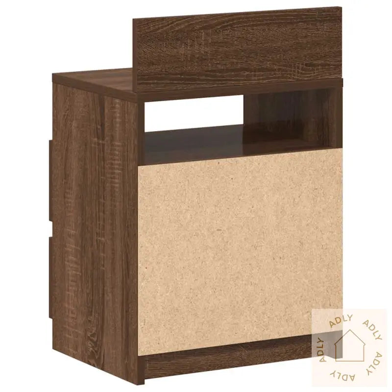 Nattbord 2 Stk Med 2 Skuffer Brun Eik 40X33X60 Cm