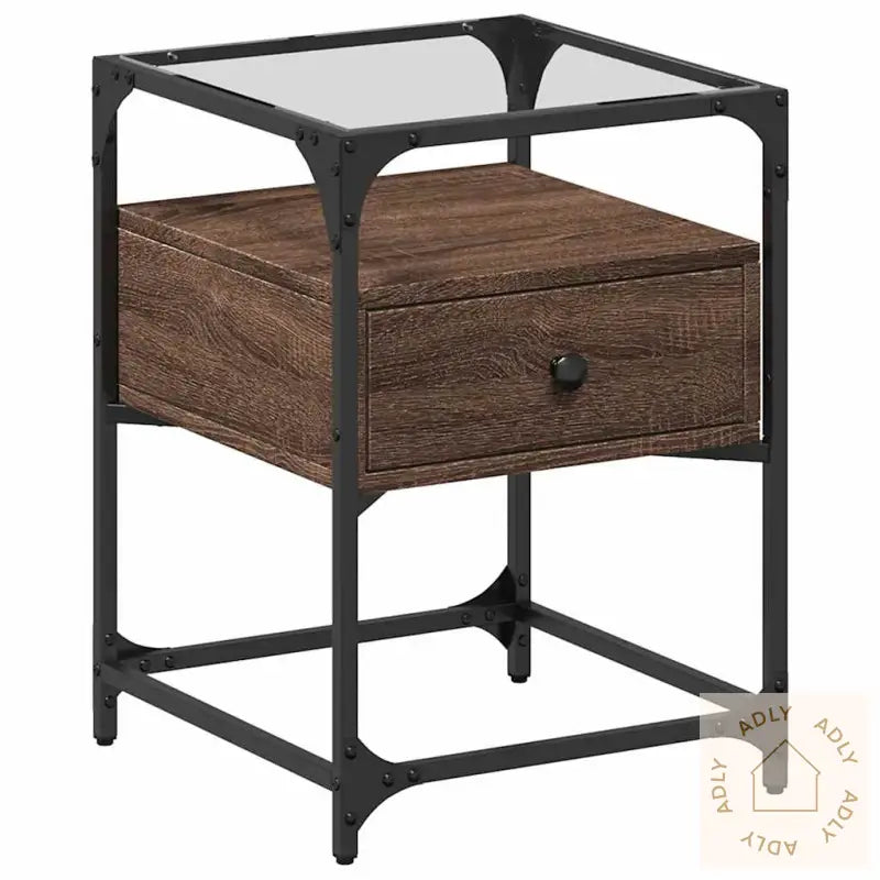 Nattbord 2 Stk Brun Eik 40X40X55 Cm Konstruert Tre