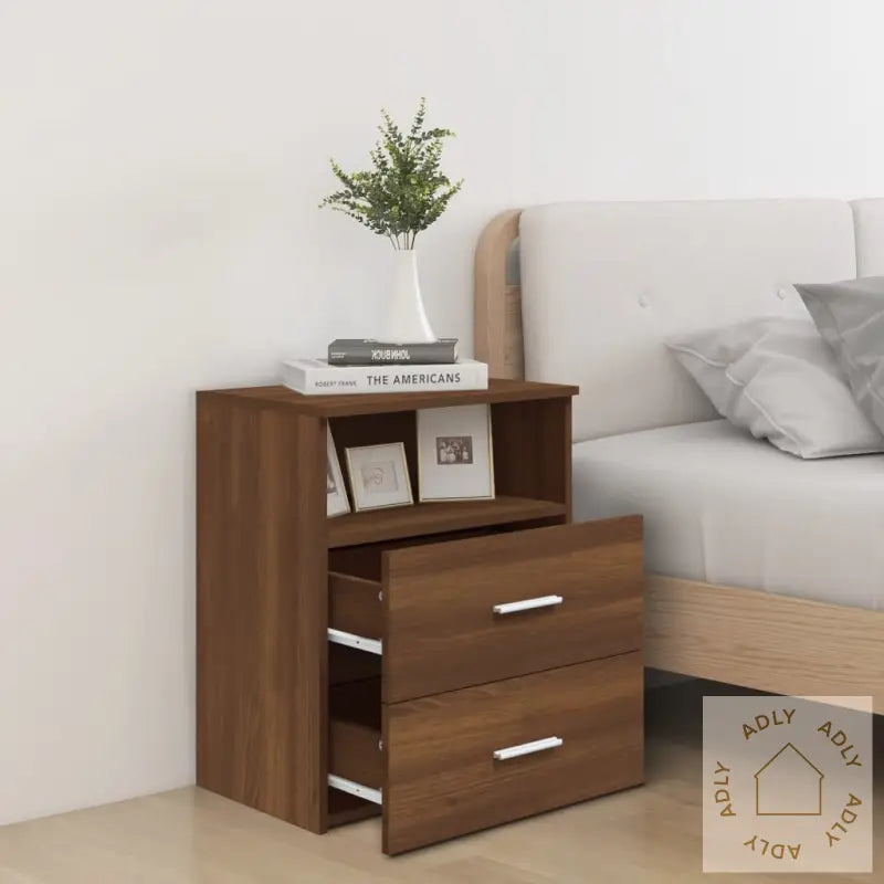 Nattbord Brun Eik 50X32X60 Cm