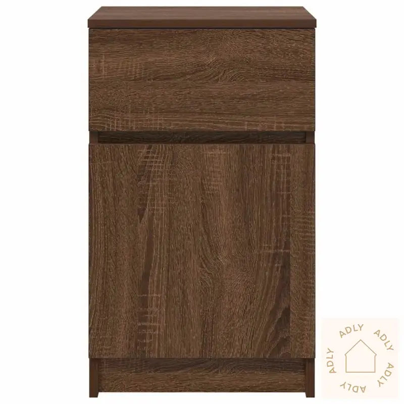 Nattbord Brun Eik 39X35X65 Cm Konstruert Tre