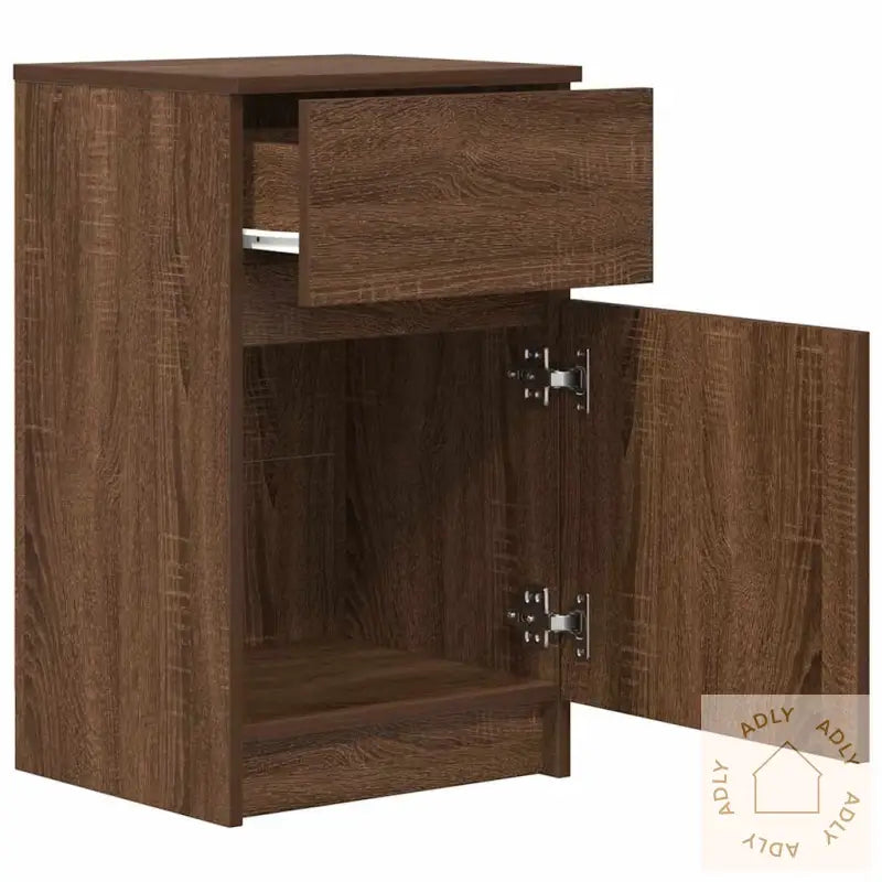 Nattbord Brun Eik 39X35X65 Cm Konstruert Tre