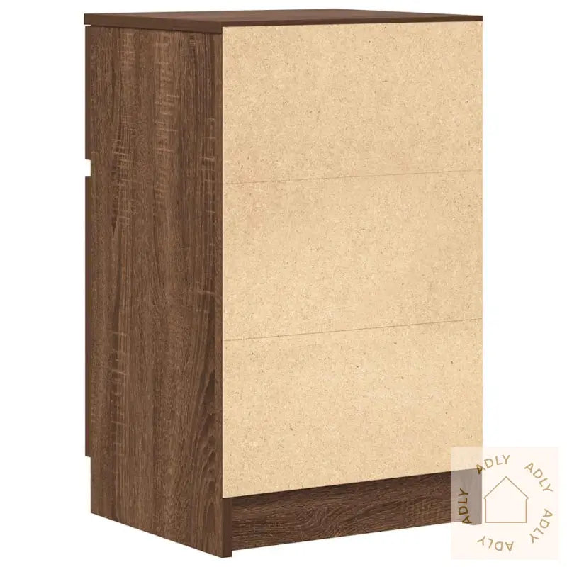 Nattbord Brun Eik 39X35X65 Cm Konstruert Tre