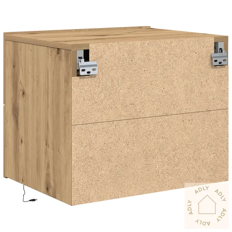 Nattbord Med Led-Lys Veggmontert 2 Stk Artisan Eik