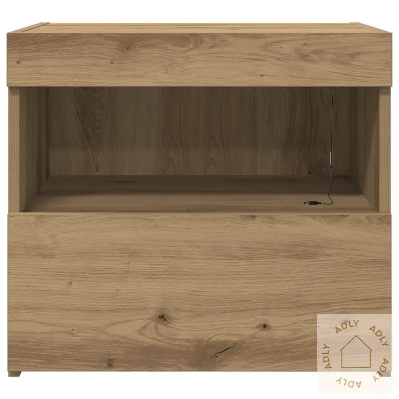 Nattbord Med Led-Lamper Artisan Eik 50X40X45 Cm