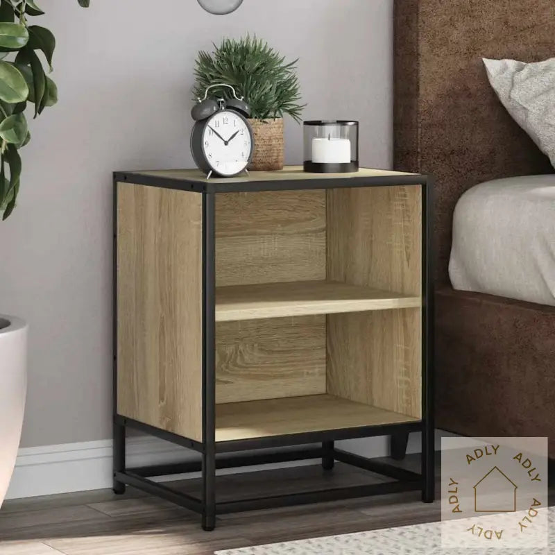 Nattbord 2 Stk Sonoma Eik 40X31X50 Cm Konstruert Tre Og Metall