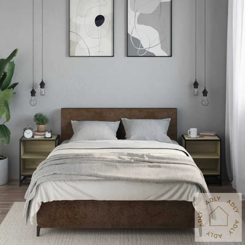 Nattbord 2 Stk Sonoma Eik 40X31X50 Cm Konstruert Tre Og Metall