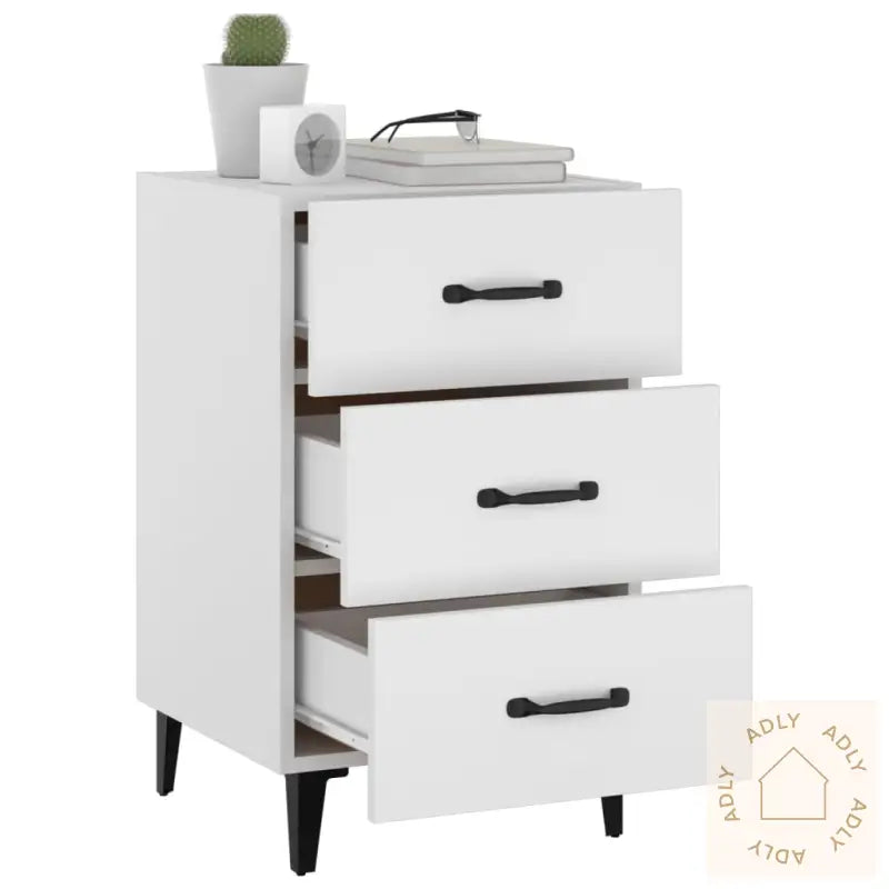 Nattbord Hvit 40X40X66 Cm Konstruert Tre