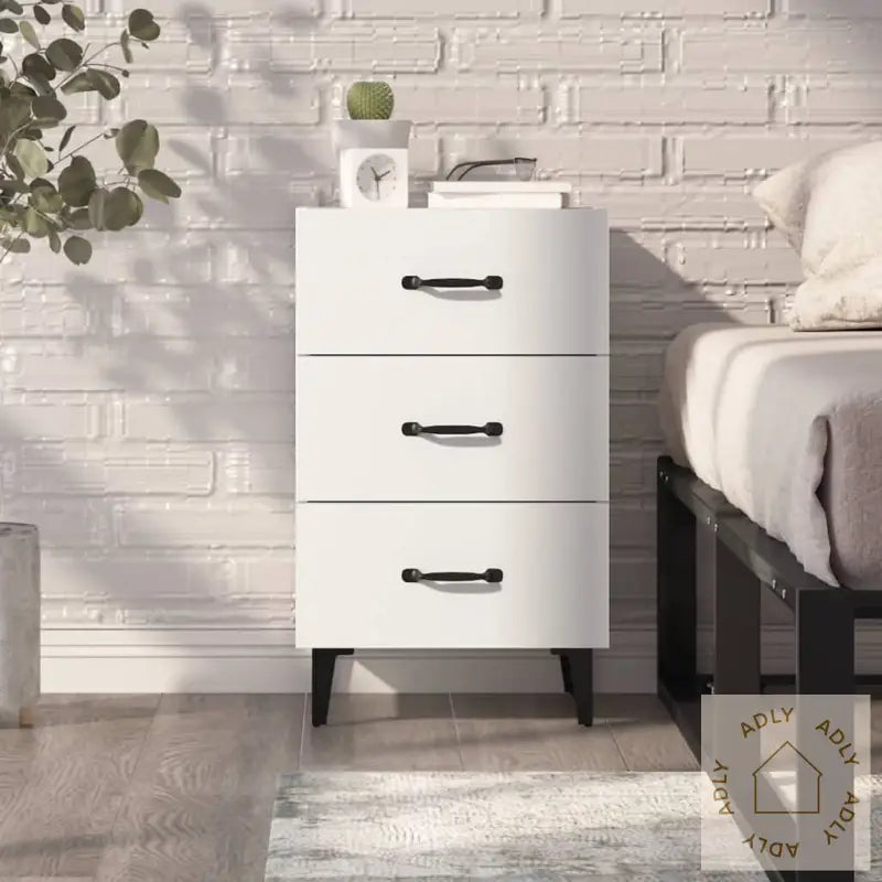 Nattbord Hvit 40X40X66 Cm Konstruert Tre