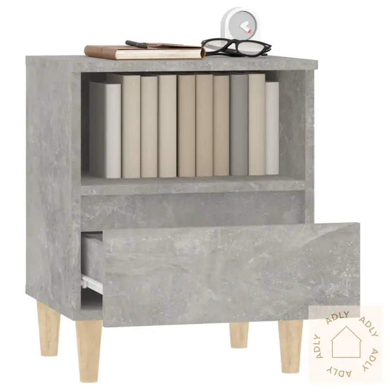 Nattbord 2 Stk Betonggrå 40X35X50 Cm