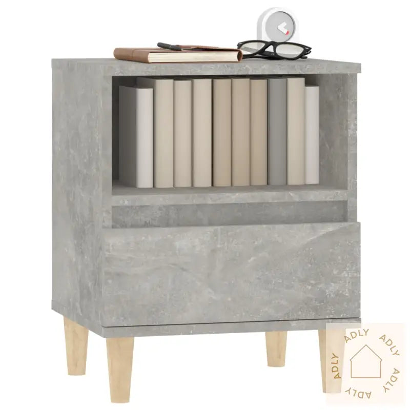 Nattbord 2 Stk Betonggrå 40X35X50 Cm