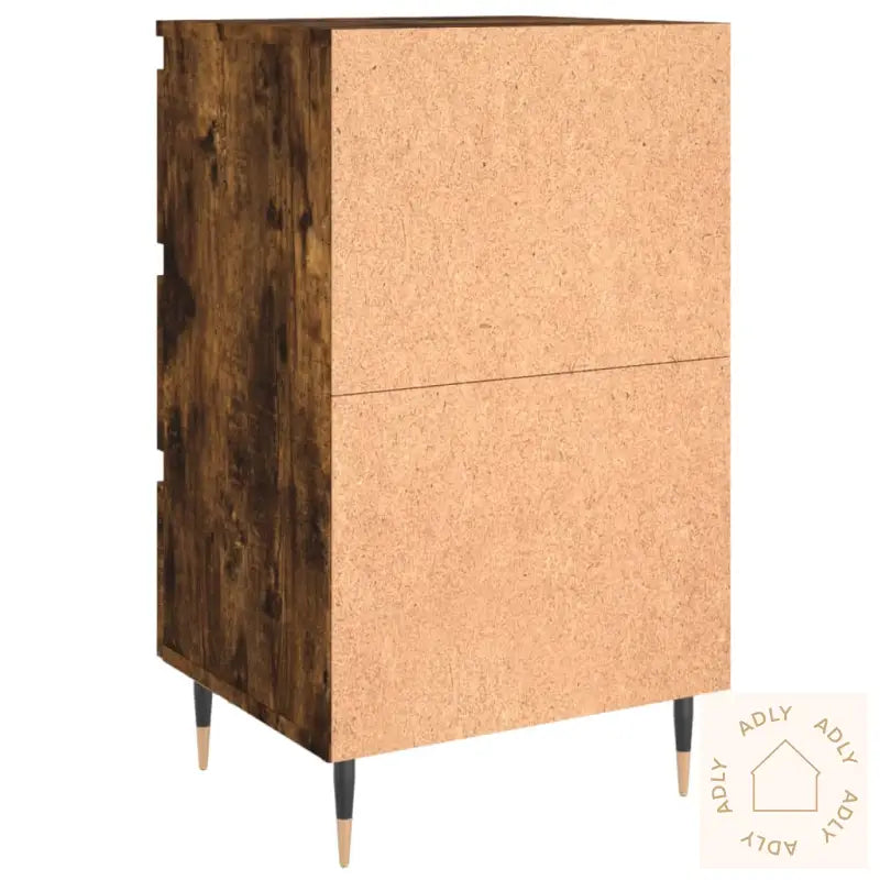 Nattbord 2 Stk Røkt Eik 40X35X69 Cm Konstruert Tre