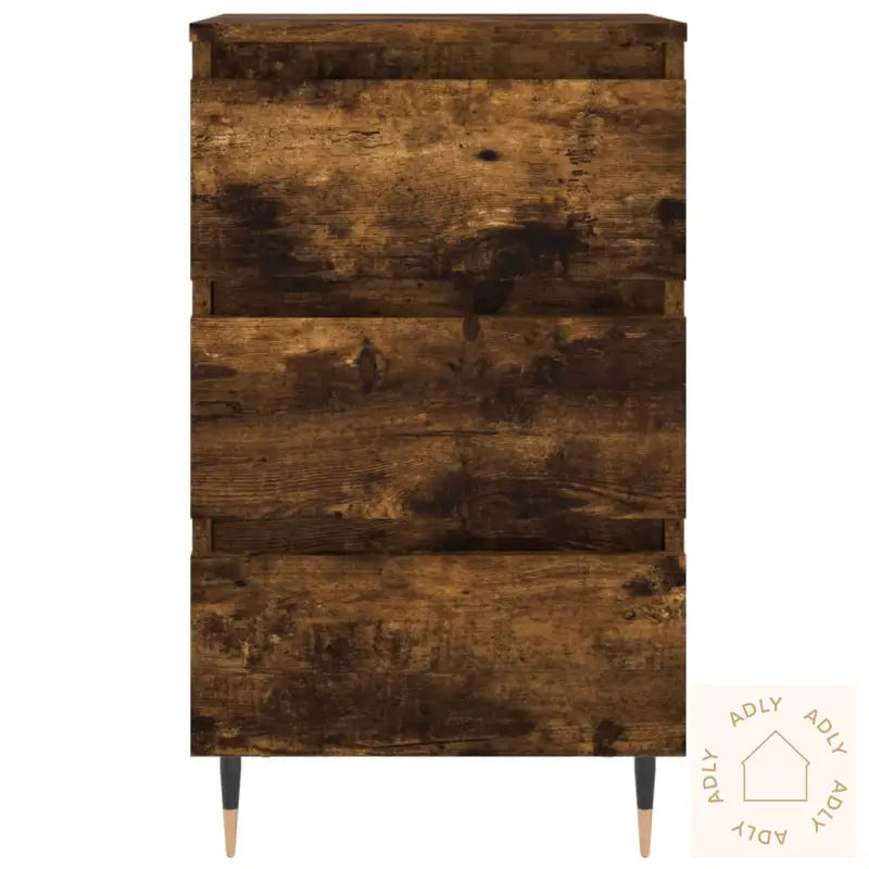 Nattbord 2 Stk Røkt Eik 40X35X69 Cm Konstruert Tre