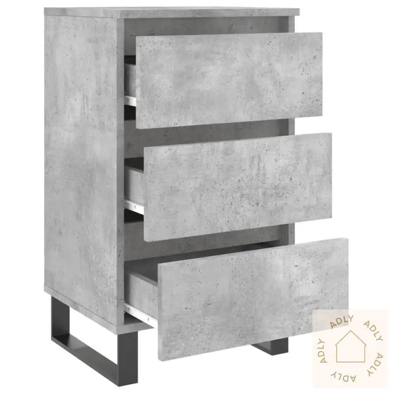 Nattbord 2 Stk Betonggrå 40X35X69 Cm Konstruert Tre