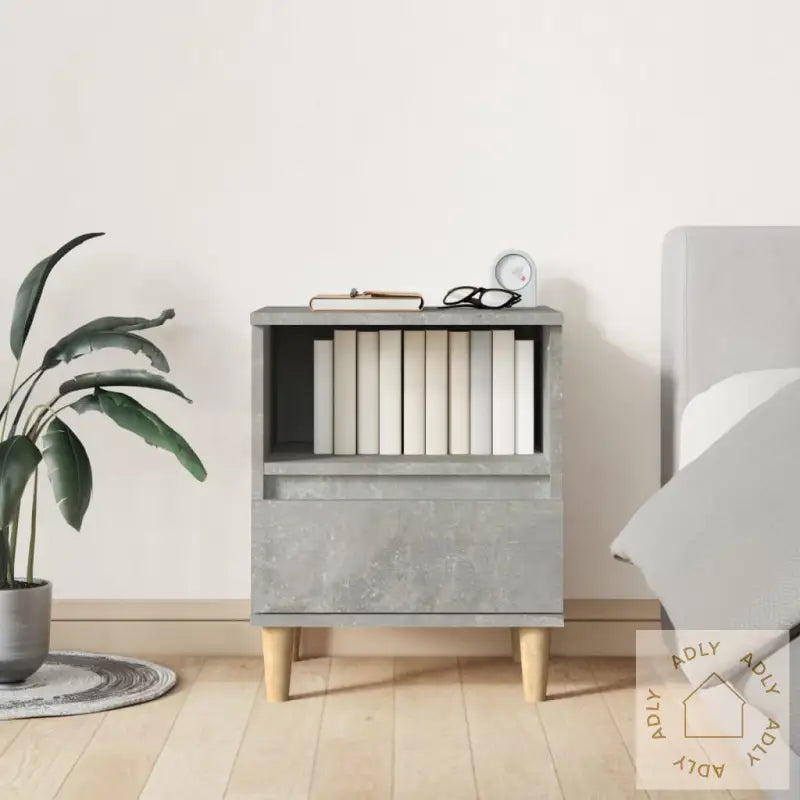 Nattbord 2 Stk Betonggrå 40X35X50 Cm