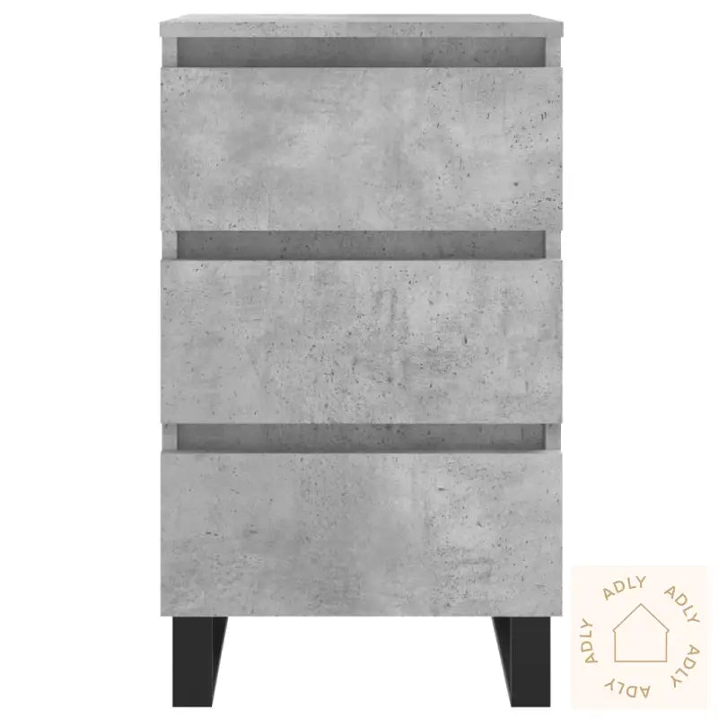 Nattbord 2 Stk Betonggrå 40X35X69 Cm Konstruert Tre