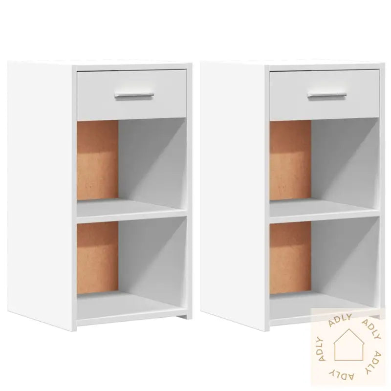 Nattbord 2 Stk Hvit 35X34X65 Cm Konstruert Tre