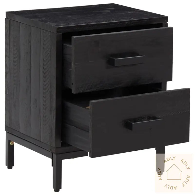 Nattbord Svart 36X30X45 Cm Heltre Furu