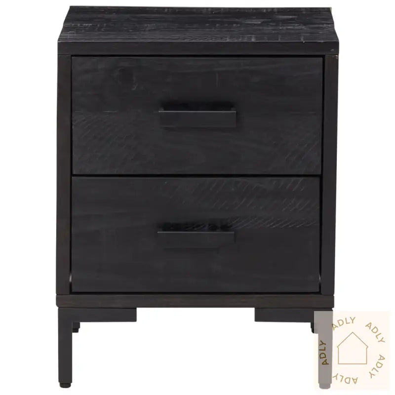 Nattbord Svart 36X30X45 Cm Heltre Furu
