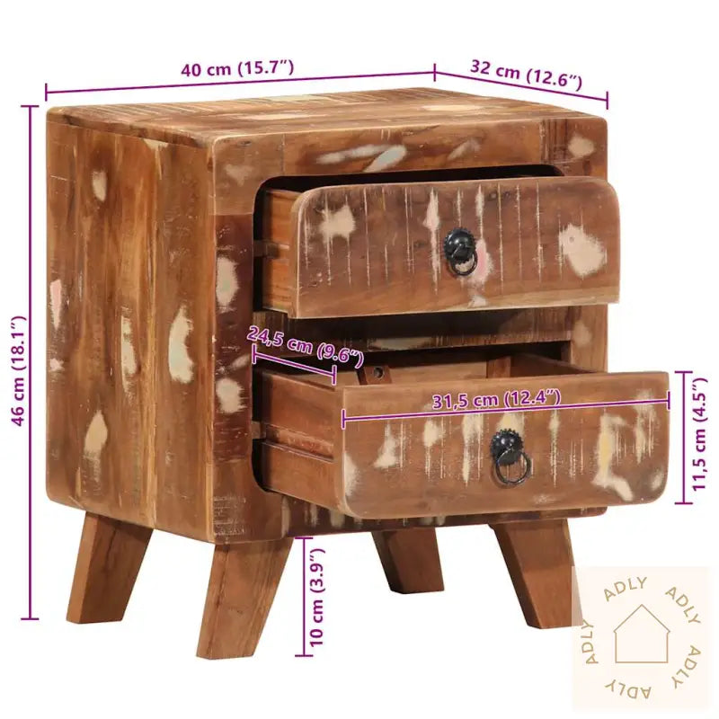 Nattbord 40X32X46 Cm Gjenvunnet Heltre
